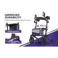 thumbnail image 5 of Mobility M905BU Rollator Walker with Seat for Seniors, 10" Big Front Shock-Absorbing Wheels for All Terrain, 300 lb. Weight Capacity, Purple, 5 of 11