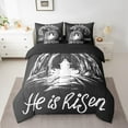 thumbnail image 2 of Erosebridal Vintage Bible Verse Bed in a Bag, Black White Bed Set, Christian Reversible Comforter Sets, Ultra Soft Bedroom Decoration, 7pcs, 2 of 6