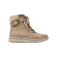 thumbnail image 2 of CLIFFS BY WHITE MOUNTAIN Womens Beige Buckle Accent Lace Comfort Removable Insole Zipper Accent Hearty Round Toe Wedge Zip-Up Booties 8 M, 2 of 4