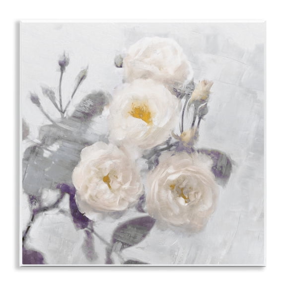 Stupell Industries Bundle of White Blooms Floral Painting Unframed Art Print Wall Art, 12 x 12