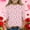 Red, variant on Girls' Red Watercolor Heart Print Top, Soft Stretch Polyester Spandex Crew Neck 3/4 Sleeve Casual Shirt for Kids Girls Ages 4-12, Machine Washable,Size 10-11T