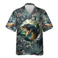thumbnail image 2 of Camisa hawaiana con estampado de serpiente de terror para hombre, divertida camisa hawaiana con estampado 3D de serpiente, blusas casuales de verano de manga corta con solapa, 2 of 5