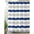 thumbnail image 3 of Navy Blue Grey Waterproof Fabric Shower Curtain, Farmhouse Watercolor Modern Geometric Shower Curtain for Bathroom Curtains Bathtubs Hotel Washable Shower Curtains with 12 Hooks Standard 60x72, 3 of 6