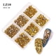thumbnail image 2 of Piedras decorativas para uñas con fondo plano en tonos AB, blanco porcelana y champán, 6 estilos, incluye detalles dorados, ideal para DIY y decoración de uñas, 10 colores disponibles,, 2 of 6