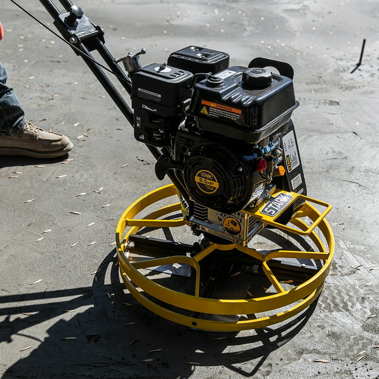 Stark 196cc Walk Behind Power Trowel Gas Engine Concrete Cement Surface Smooth Gasoline Motor w Float Pan and Blades Included