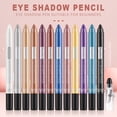 thumbnail image 2 of Lápiz de sombra de ojos brillante para mujer, maquillaje cosmético, oro, plata, negro, azul, marrón, larga duración, resistente al agua, delineador de ojos con purpurina, AM225 （02, 2 of 5