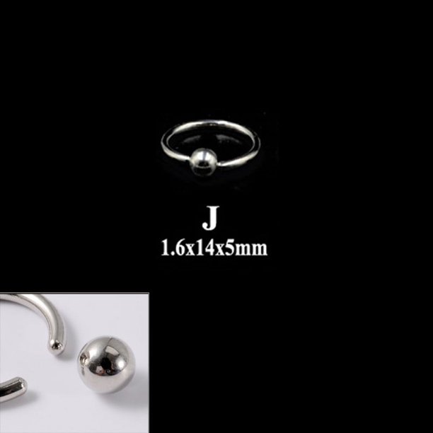 Anillo de nariz con clip de bola de acero inoxidable 316L BCR, anillo de nariz con clip de bola de acero de titanio, anillo multiusos universal, pendientes, anillo para el hueso de la oreja
