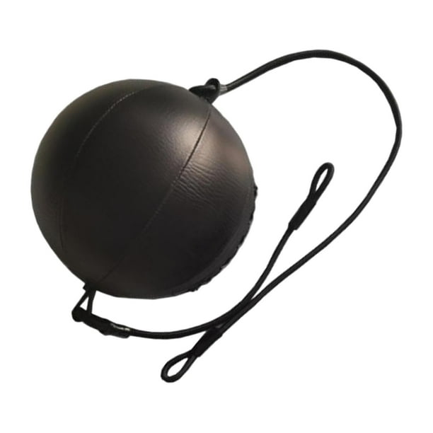 Saco de boxeo premium de doble extremo con cuerda elástica y bola de velocidad para práctica. Negro