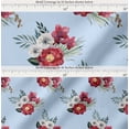thumbnail image 2 of Soimoi Blue Cotton Cambric Fabric Peony & Anemone Floral Print Fabric Prints By the Yard 58 Inch Wide, 2 of 7