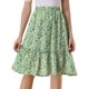 thumbnail image 2 of Falda Floral Fluida Con Volantes En El Dobladillo Para Mujer Verde S, 2 of 2