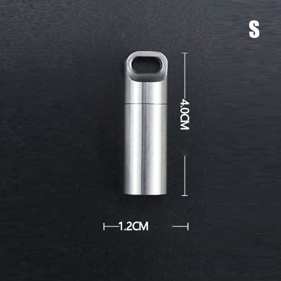 Mini Stainless Steel Sealed Capsule Waterproof Pill Box Camping Firstaid Pendant