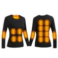 thumbnail image 3 of Women Heated Underwear Set Thermal Base Layer Heating Zones Fleece Lined Heated Jumper and Heated Leggings Heated Long Johns USB Charging Electric Body Warmer Heated Sleepwear Loungewear Black XXL, 3 of 6