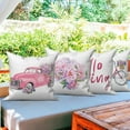thumbnail image 5 of Dashan Spring Floral Throw Pillow Covers 18x18 Set of 4,Pink Flowers Decorative Pillow Cases for Bedroom Sofa Couch, 5 of 6