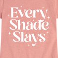 thumbnail image 3 of Instant Message - Every Shade Slays - Toddler & Youth Girls Short Sleeve Graphic T-Shirt, 3 of 6