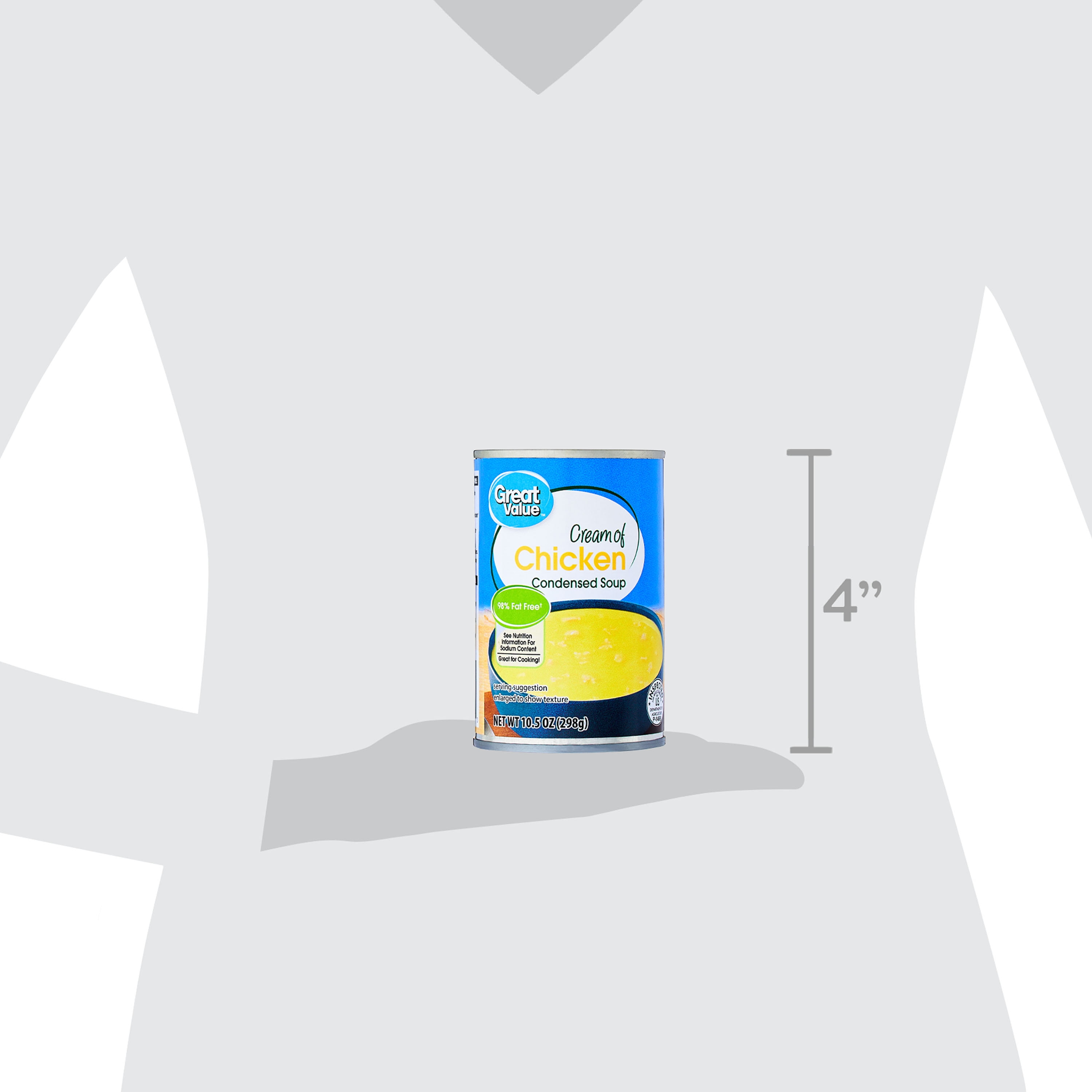 Great Value 98% Fat Free Cream of Chicken Condensed Soup, 10.5 oz