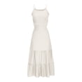 thumbnail image 4 of hotojiny Sundresses for Women Boho Spaghetti Strap Beach Vacation Midi Dress Trendy Sleeveless Cutout Ruffle Tiered Flowy A-Line Party Dresses, 4 of 6