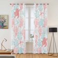 thumbnail image 2 of Red Aqua Coastal Kitchen Curtains 96 Inch Length, Sea Turtle Nautical Coral Summer Beach Grommet Top Bedroom Living Room Curtains, Light Filtering Cafe Curtain Drapes 2 Panels Set 104''x96'', 2 of 9