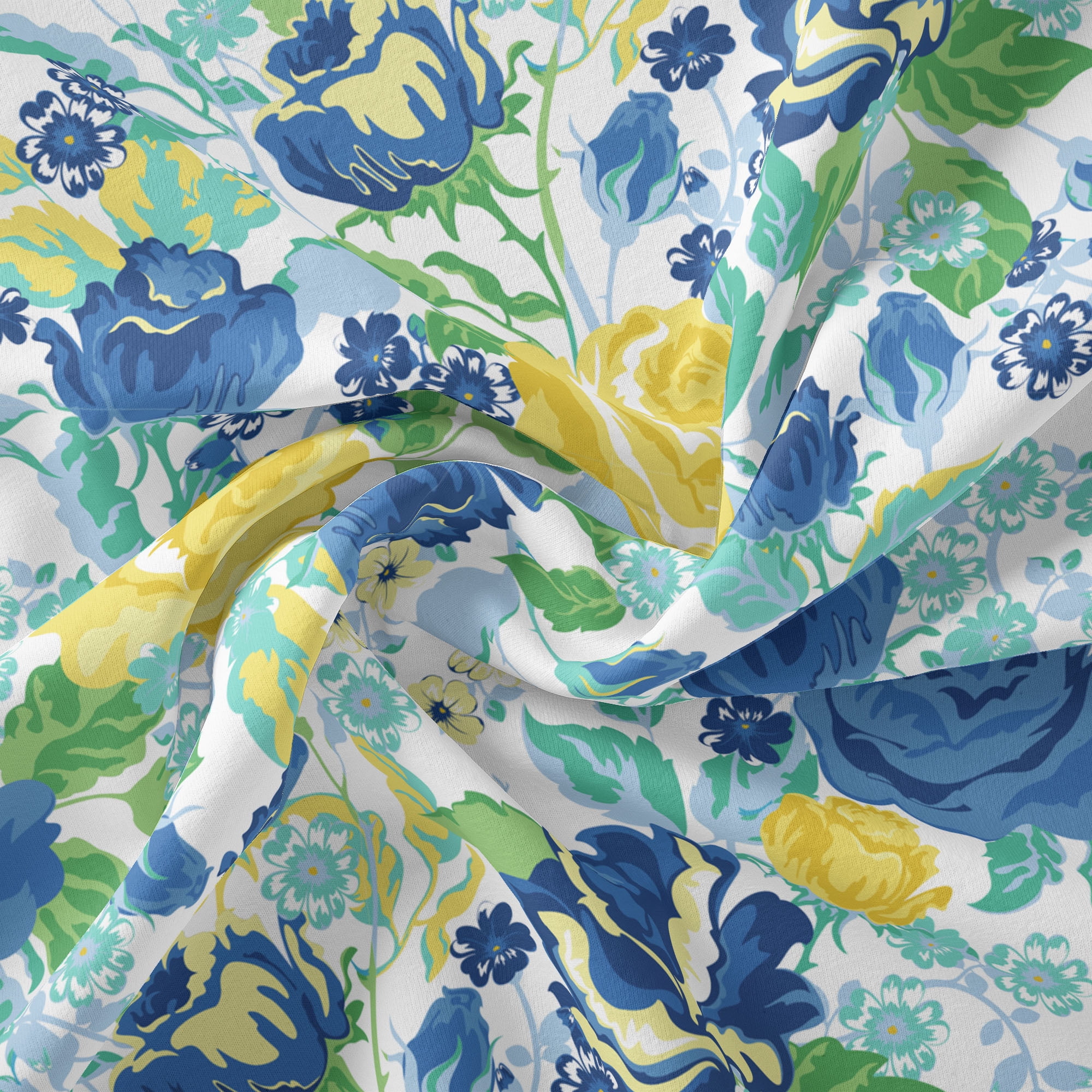1 Yard 100% Cotton Spring has Sprung, White, 44" Wide for Quilting & Sewing by David Textiles