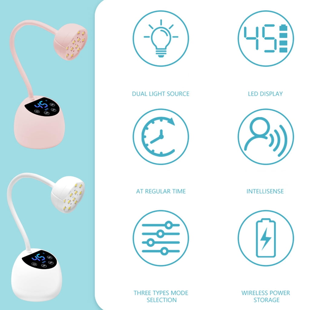 UVS Nails Lamp Gooseneck UVS Light for Gel Nails Polish Flashs LED Nails Lamp with Three Timers Sensors Home Salon