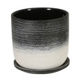 thumbnail image 1 of Sagebrook Home Ceramic 6" Planter W/ Saucer, Black, 1 of 2