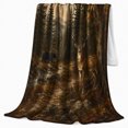 thumbnail image 2 of Sepia Brown Autumn Forest Scene With A, Rustic Woodland Art Style for Wildlife And Cabin Decor Fans, Thanksgiving Gift with Cozy Flannel Blanket, Home Decor for Living Room And Bedroom And Cabin, 2 of 9