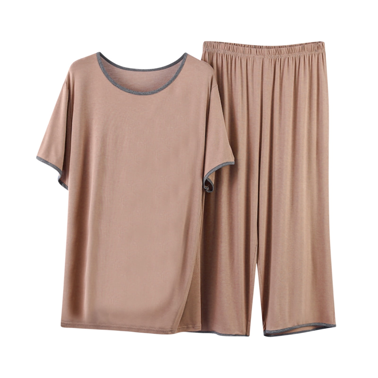 Ensemble Pyjama Femme 2 Pièces Manches Courtes - Satin Doux, Boutonné, Pour La Maison
