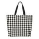 thumbnail image 1 of Balery Houndstooth Black And White Bolsa Tote Estilo Estético con Cremalleras, Bolsa de Hombro, Bolsa de Compras Grande y Plegable, 1 of 8