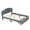 thumbnail image 4 of Queen Bed Frame with Teddy Fleece Upholstery Upholstered Platform Bed with Drawer for a Cozy and Stylish Bedroom-Gray, 4 of 9