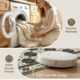 thumbnail image 5 of ODIKA 3'x5' Washable Area Rug Non-Slip, Flatweave, Easy Care Primitive Vintage Layout Farmhouse Scrolls Concentric Ring Folk for Hallway, Laundry Room, 5 of 7