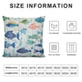 thumbnail image 5 of Nawypu  Blue Throw Pillow Cushion Cover, Artisan Fish Patterns with Wavy Lines and Sky Cloud Motifs Marine Sea Life Image, Decorative Square Accent Pillow Case, Seafoam Blue, 5 of 5