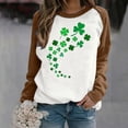 thumbnail image 2 of St. Patrick's Day Shirts for Women Crew Neck Casual Long Sleeve Patchwork Funny Printed Pullover Tops Sweatshirts(Khaki,XXL), 2 of 5
