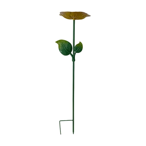 24"Bird Feeders Decorative Birdbath Bowl for Outside,Flower Design Metal Flower Bird Baths with Stake Freestanding Birdbaths Tray for Garden Yard Patio Lawn Decor