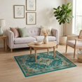 thumbnail image 3 of ODIKA 4'x6' Washable Area Rug Pet Friendly, Non-Shedding Teal Vintage Boho Border Throw Turquoise Butterfly Print Turtle for Bedroom, Reading Nook, 3 of 7