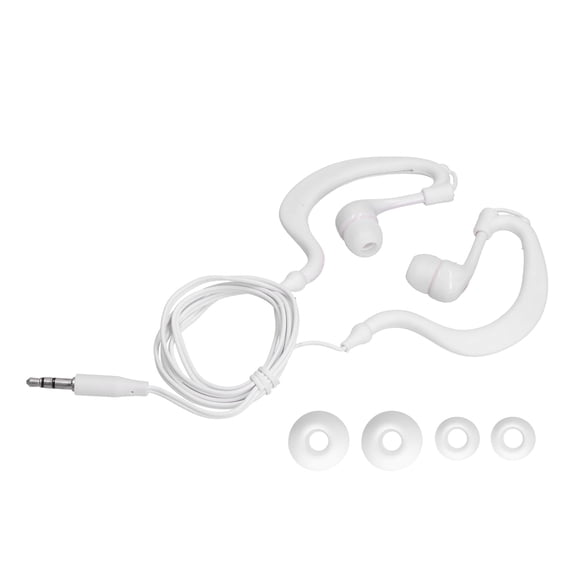 Swimming Headphones, IP68 Waterproof In-Ear Headphones 3.5mm Plug Waterproof Conduction Headphones with Replace Earplugs for Swimming Running Surfing (Blanco)