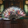 thumbnail image 2 of kjfeif Foldable Fan Handheld Fabric Bamboo Fan Chinese Vintage Style Hand Held Folding Fans for Party Wedding Dancing Decoration, 2 of 6