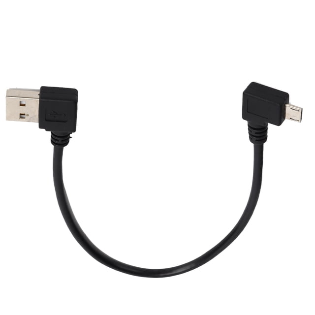 USBA to Micro USB Male Data Cable Right Angle Connection Adapter Cable 24cm Black