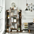 thumbnail image 3 of Gymax Bookshelf Tree-Shaped Bookcase w/13 Storage Shelf Rustic Industrial Style, 3 of 10