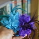 thumbnail image 4 of Accesorio para el cabello para mujer, broche de flores de plumas, adornos de ramillete azul, 4 of 9