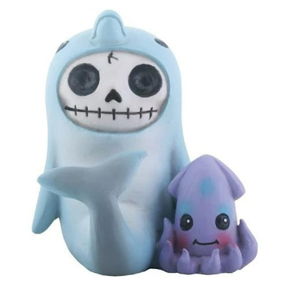SUMMIT COLLECTION Furrybones Sonar Signature Skeleton in Dolphin Costume with Little Squid Buddy
