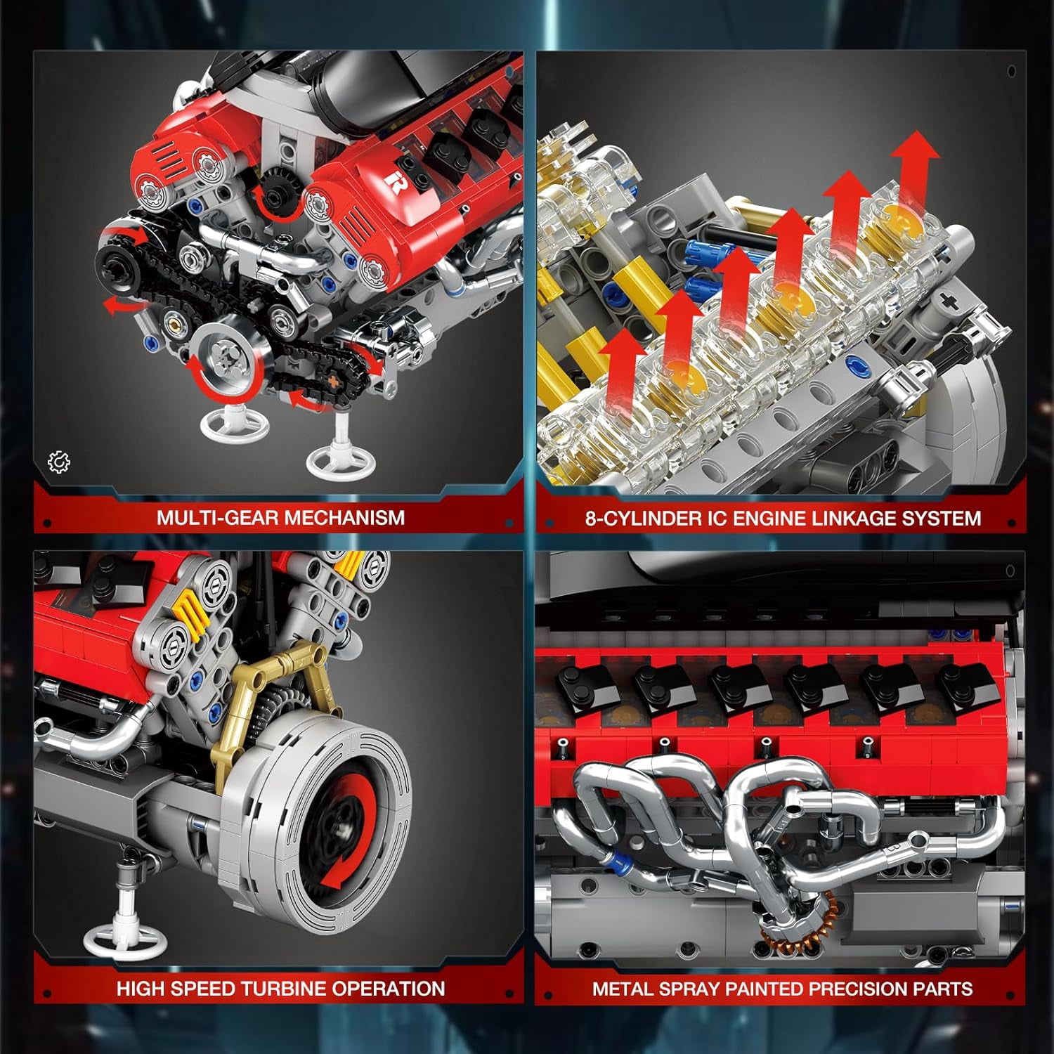 V12 Engine Building Kit for Adults, 65° V-Angle Supercar Engine Model with Motor, Precision Mechanical Model Engines Kit for Display & Collection