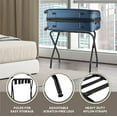 thumbnail image 2 of Bartnelli Folding Luggage Rack & Metal Suitcase Stand with Nylon Strap, Black 2-Pack, 2 of 7