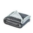thumbnail image 3 of Deniau Flannel Reversible Solid Sherpa Throw - Super Soft, 50" x 60", Light Grey, 3 of 10