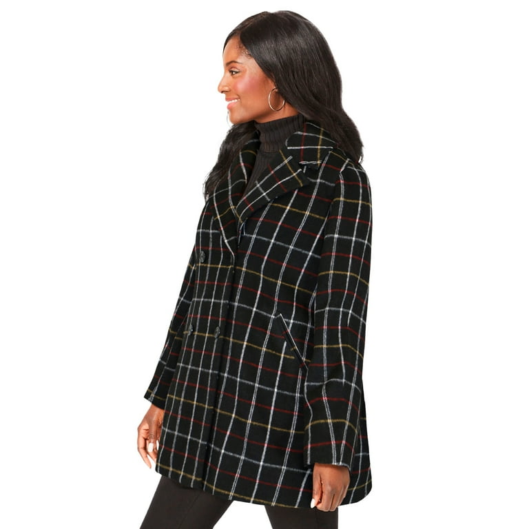 Women's plus size wool pea deals coats