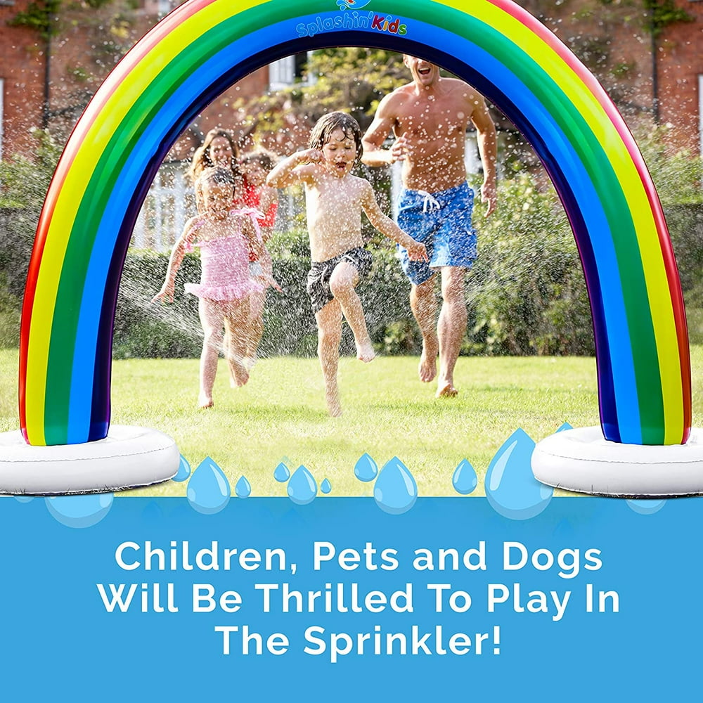 Splashin'kids Outdoor Rainbow Sprinkler Super Toddler Water Toys for Children Infants Boys Girls