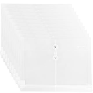 MILOLO Plastic Envelopes Poly Envelopes, 10 Pack US Letter A4 Size Transparent File Folders with Label Pocket, Snap Closure, Clear Filing Envelopes