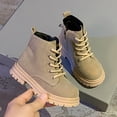 thumbnail image 7 of CAICJ98 Girls Boots Boys Girls Side Zipper Lace Up Work Boots Combat Boots for Toddler Boys Khaki (Little Kid/Big Kid),2.5, 7 of 7