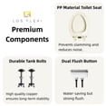 thumbnail image 5 of Los Flexi 21 Inch Extra Tall Toilet for Seniors, Bone Toilet Two Piece With Skirted Design, Powerful Siphon Jet, 1.1/1.28 GPF Dual Flush, Soft-Close Seat and Quick Install, 12'' Rough-In, 5 of 13