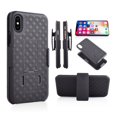 thumbnail image 2 of For 5.8" Apple iPhone X Built-in Kickstand 2-Layer Protections Hard Back Cover Shockproof Resistant Belt Clip Heavy Duty Impact Bumper Phone Case [Black], 2 of 4
