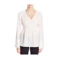 thumbnail image 1 of Blusa con péplum sólido Finity para mujer blanco 8, 1 of 1