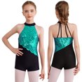 thumbnail image 3 of Traje de patinaje artístico para niñas, lentejuelas brillantes, gimnasia rítmica, Jazz, actuación latina, Ropa de baile, Jersey de Ballet, Unitard, 3 of 5